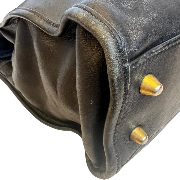 SOLD ❌ Coach Vintage 4170 Black 100% Leather 1995 Shopper Flap Tote Shoulder Bag - Picture 10 of 12